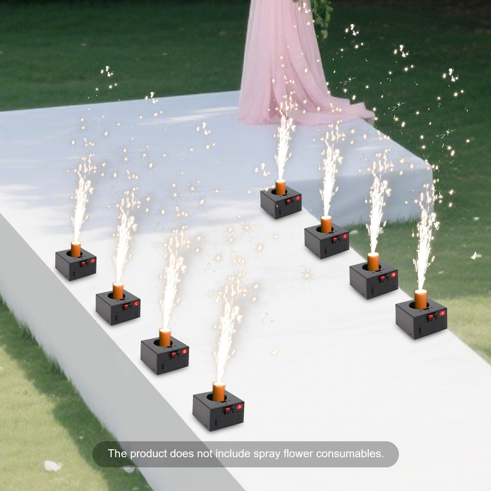 8PCS Cold Spark Based Firework Safe Flame Effect Machine Remote Control NEW