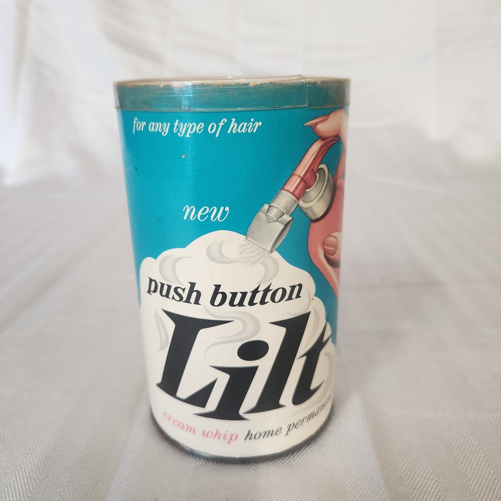 Vintage Lilt  Home Permanent Cardboard Container Can Empty