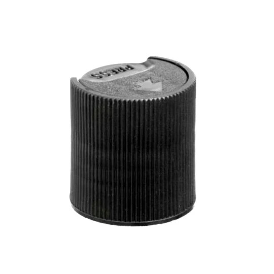 20-410 Black Ribbed Unlined Disc Dispensing Caps