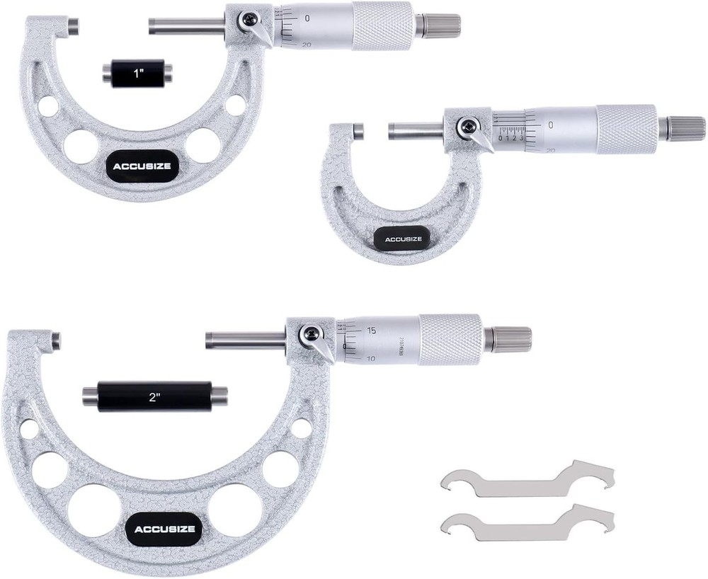 Ultra-Precision Outside Micrometer Set, 0-3 Inch with Calibration Standards