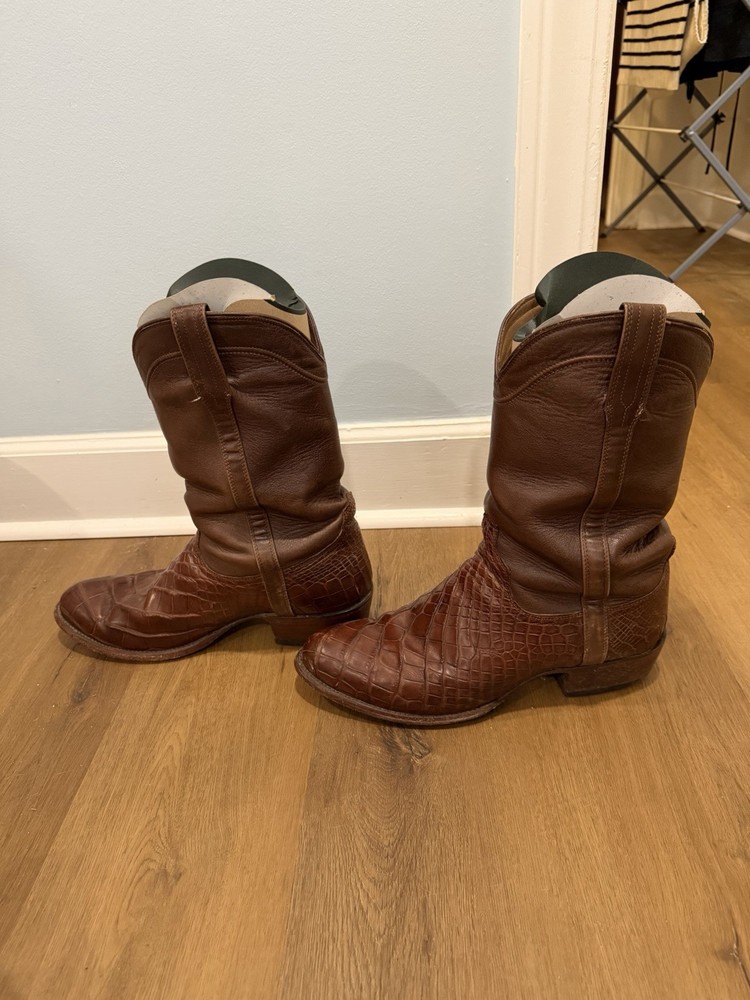 Men’s Tecovas Alligator Walnut Boots Size 12.5