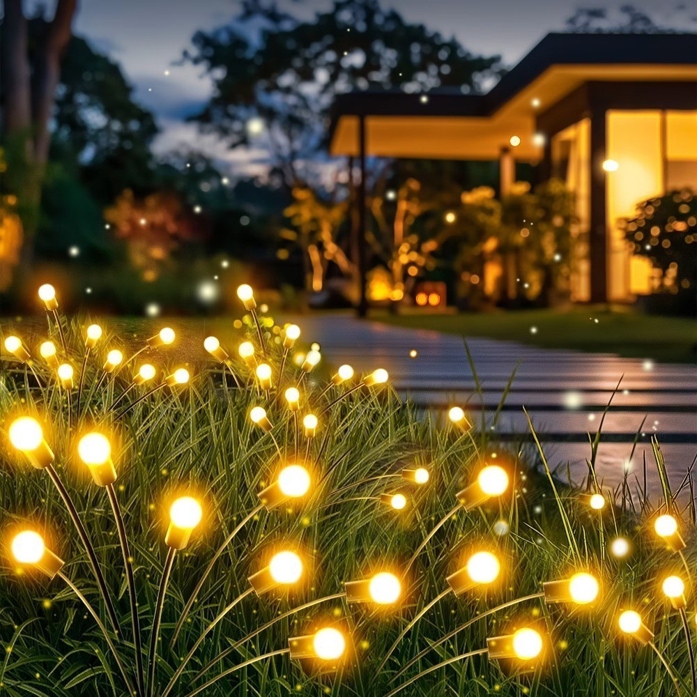 CHARKEE Solar Firefly Lights 2Pack, 8 Modes Waterproof LED Outdoor Garden Decor