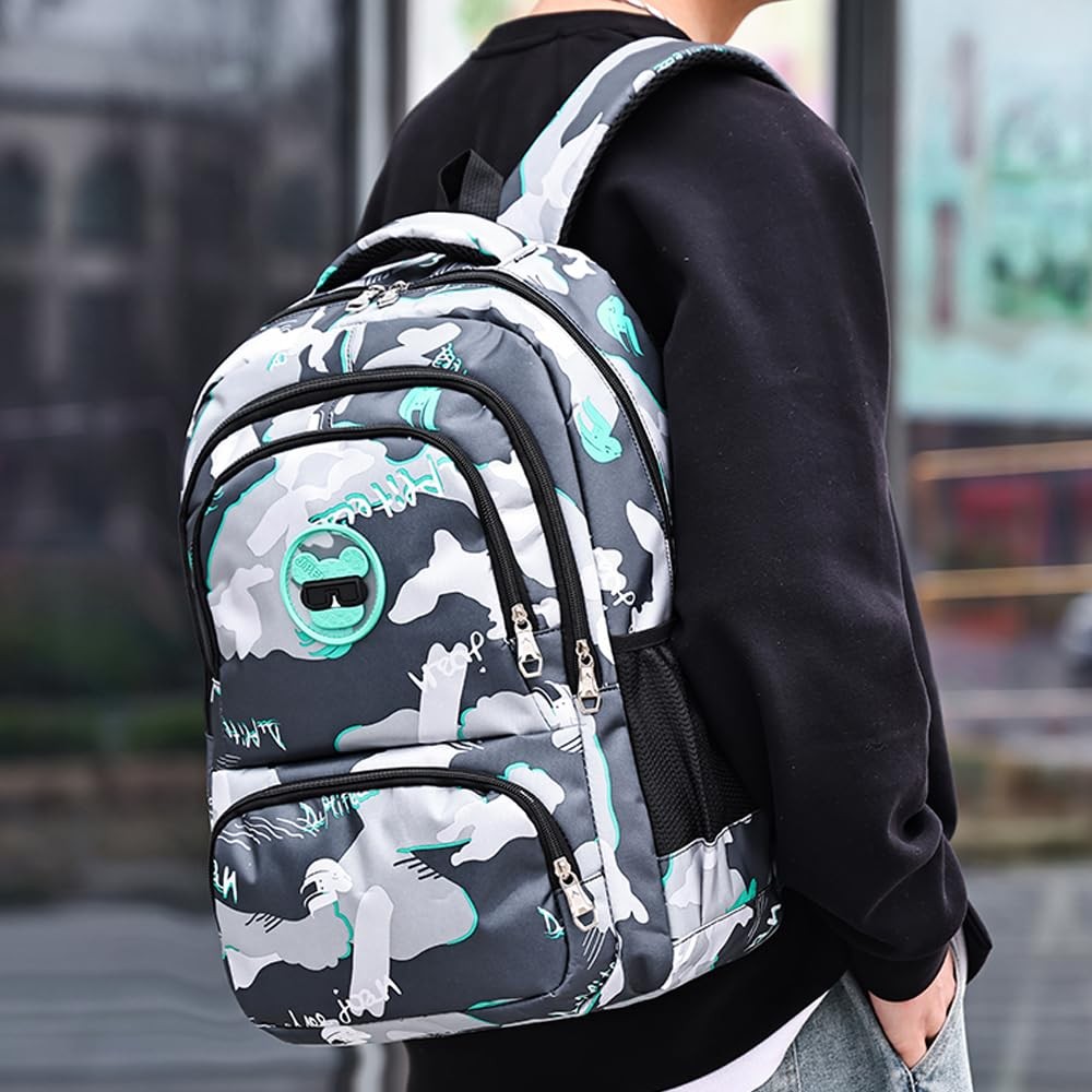 Backpack for Boys Student Camouflage Backpack Kids School backpack Large Capa...