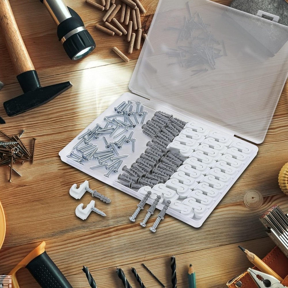 Compact 48-Pack Wall Clip Set for Efficient Shelf Management & Decor Solutions