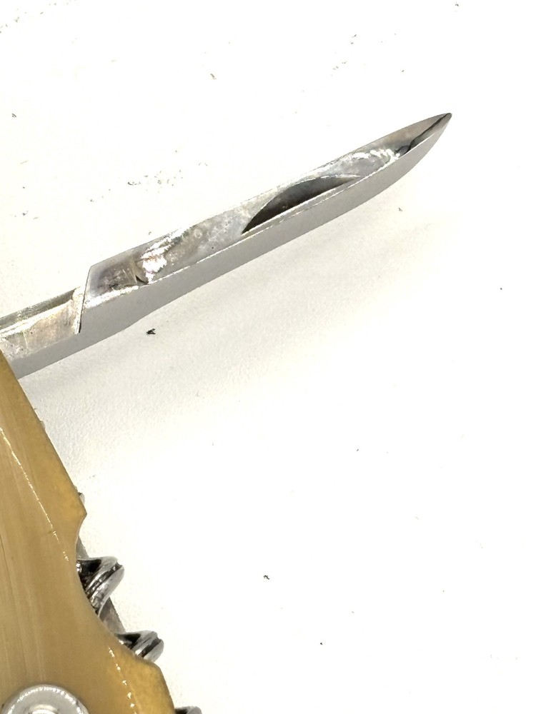 Jacques Mongin Blonde Horn Pocket Knife - 7 Tools