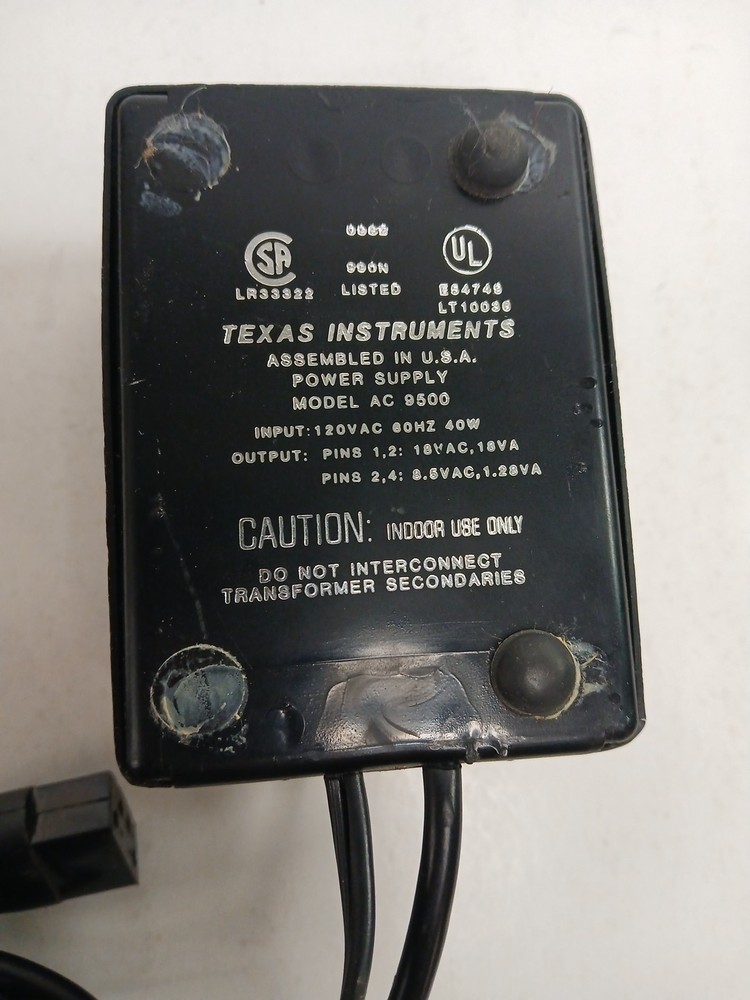 Texas Instruments TI-99/4A Home Computer External POWER SUPPLY ADAPTER AC-9500