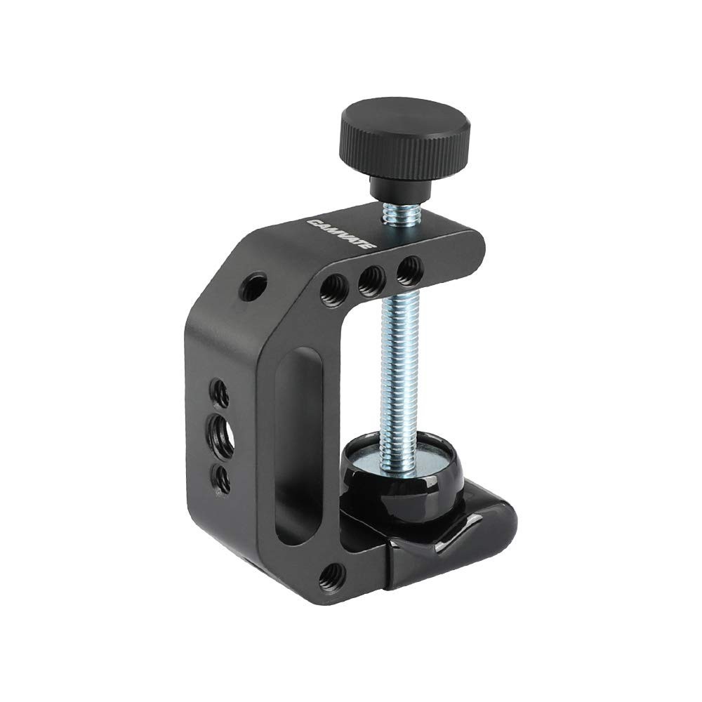 Classic Black Universal C-Clamp for Desks - Lightweight & Adjustable Design