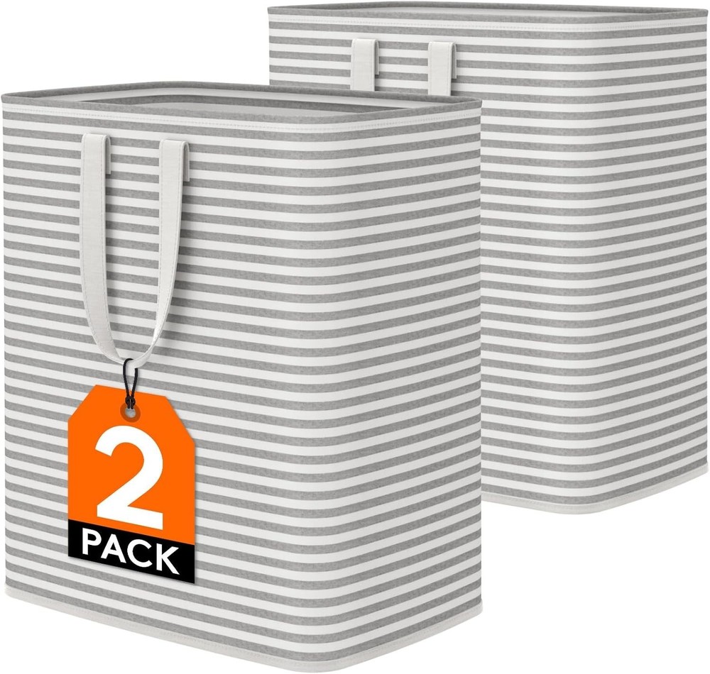2 Pack Laundry Hamper Large Collapsible Laundry Baskets Freestanding Waterproof