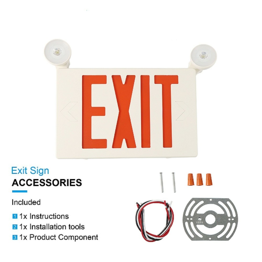 Spectsun 6 Pack Red LED Exit Sign with Emergency Lights Exit Sign Lighting Home