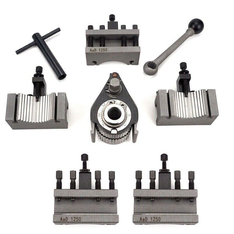 Quick Change Tool Post With 5pcs Holders 40 Position for Swing Lathe 120-220mm