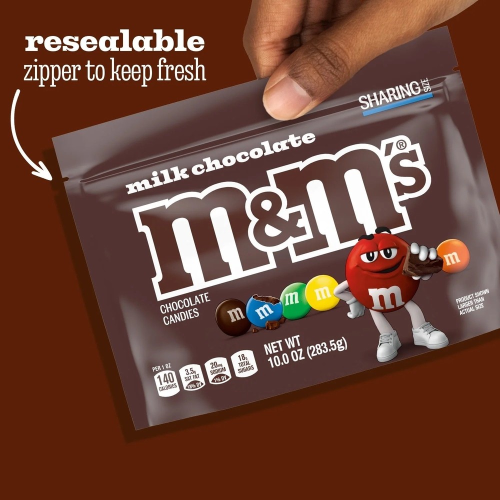 M&M’s Milk Chocolate Candy, Sharing Size – 10 oz Bag