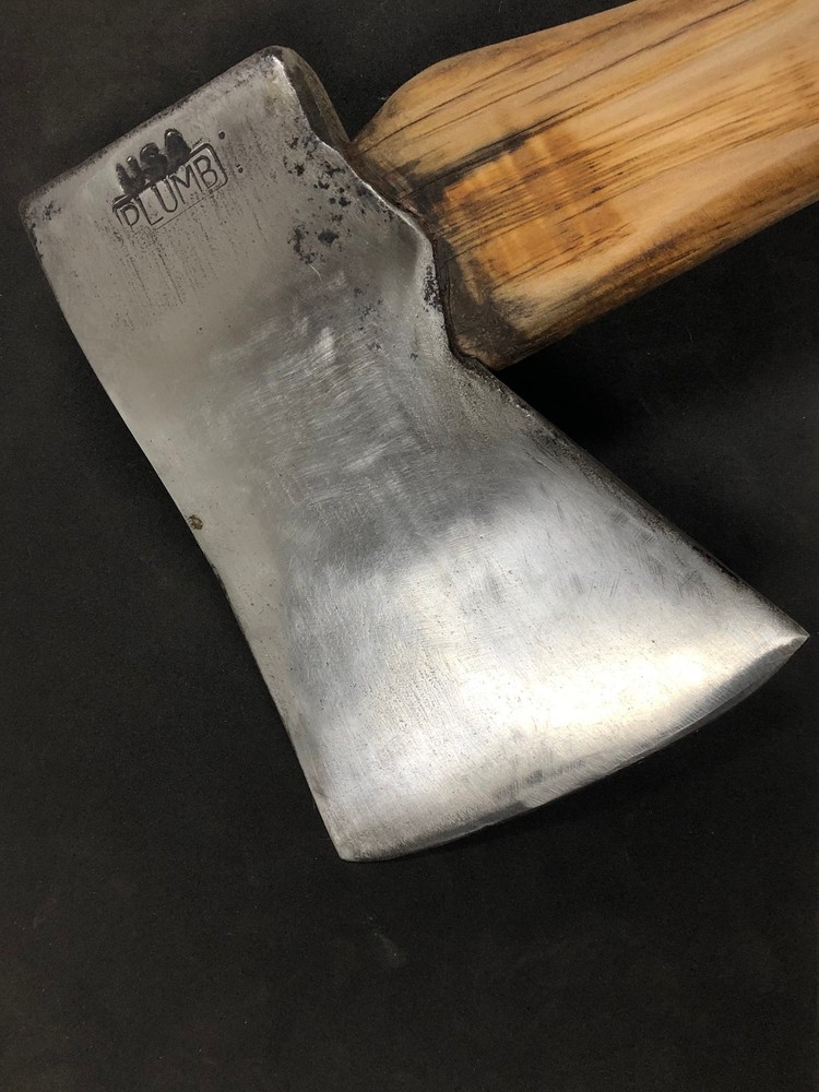 Vintage Plumb Single Bit Axe - Jersey Pattern - Bare Clean Handle, Semi Polished