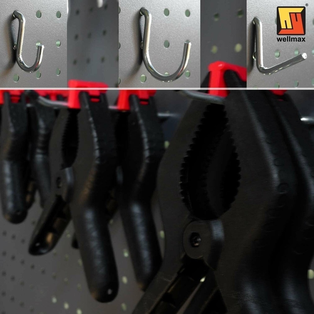 Wellmax 30pc Heavy Duty Pegboard hooks Set, Peg Board Hook Assortment and...