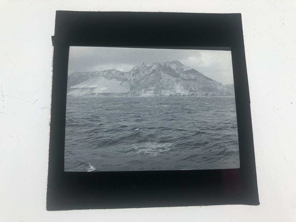 GIBRALTAR - Original Magic Lantern 3.25 Inch SLIDE (c1900)