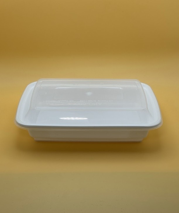 50 pack 32oz Rectangular Container Black/White To Go Box - Disposable Meal Prep