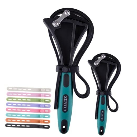 Strap Wrench Set with 8 Silicone cable ties - 2 Pack (4" & 6") for Adjustable