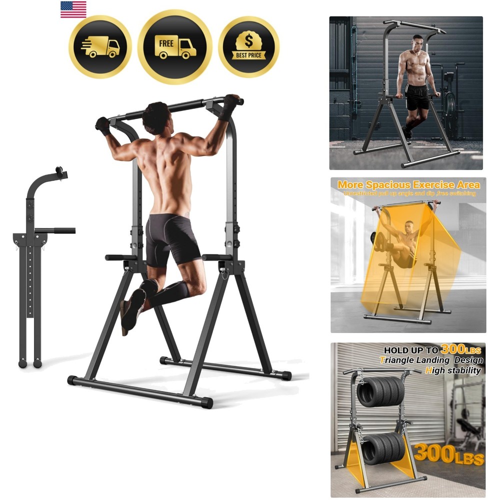 Foldable Pull Up Bar Home Gym Multi-function Power Tower 300LBS Capacity