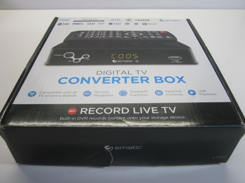 Ematic Digital Converter Box (Black)(New/Open Box)