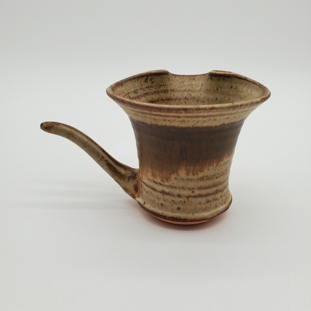 Signed Handmade Stoneware Glazed Pottery Dipper