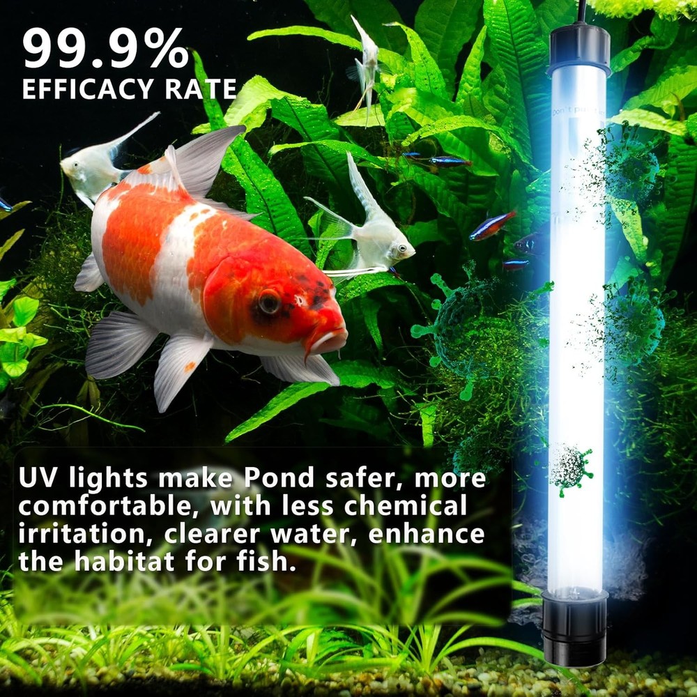 UV Pond Light Clarifier 55W for 500-5000 Gallon Algae Control