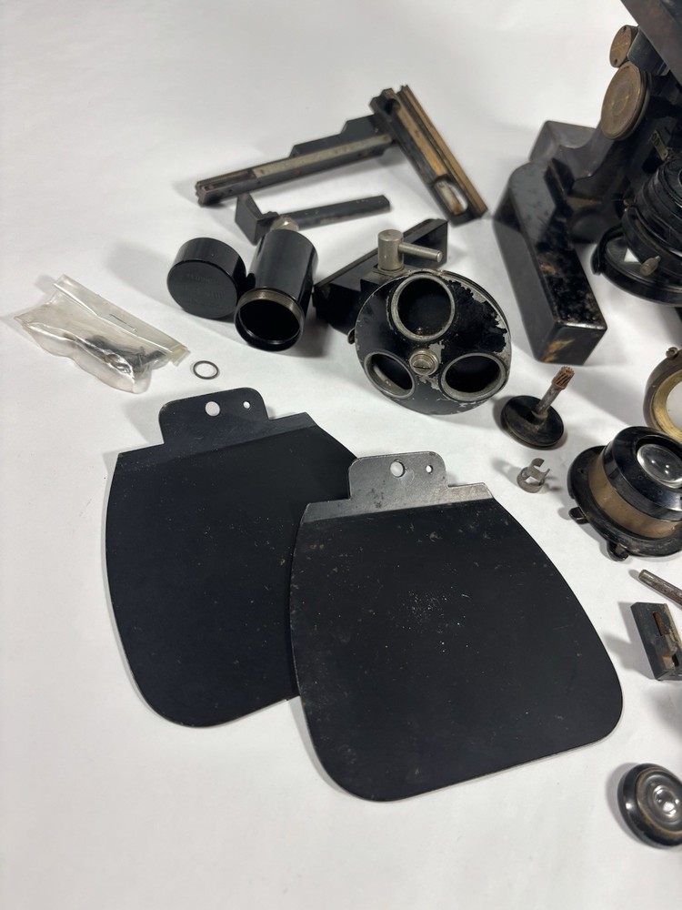 Vtg Bausch & Lomb Microscope Lot Binocular Head Mechanical Stage UC Berkeley Cal