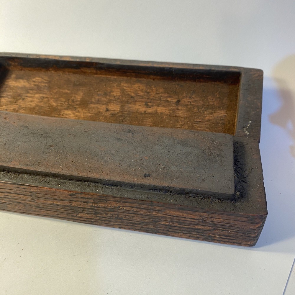 Antique Sharpening Stone With 9” Wooden Box