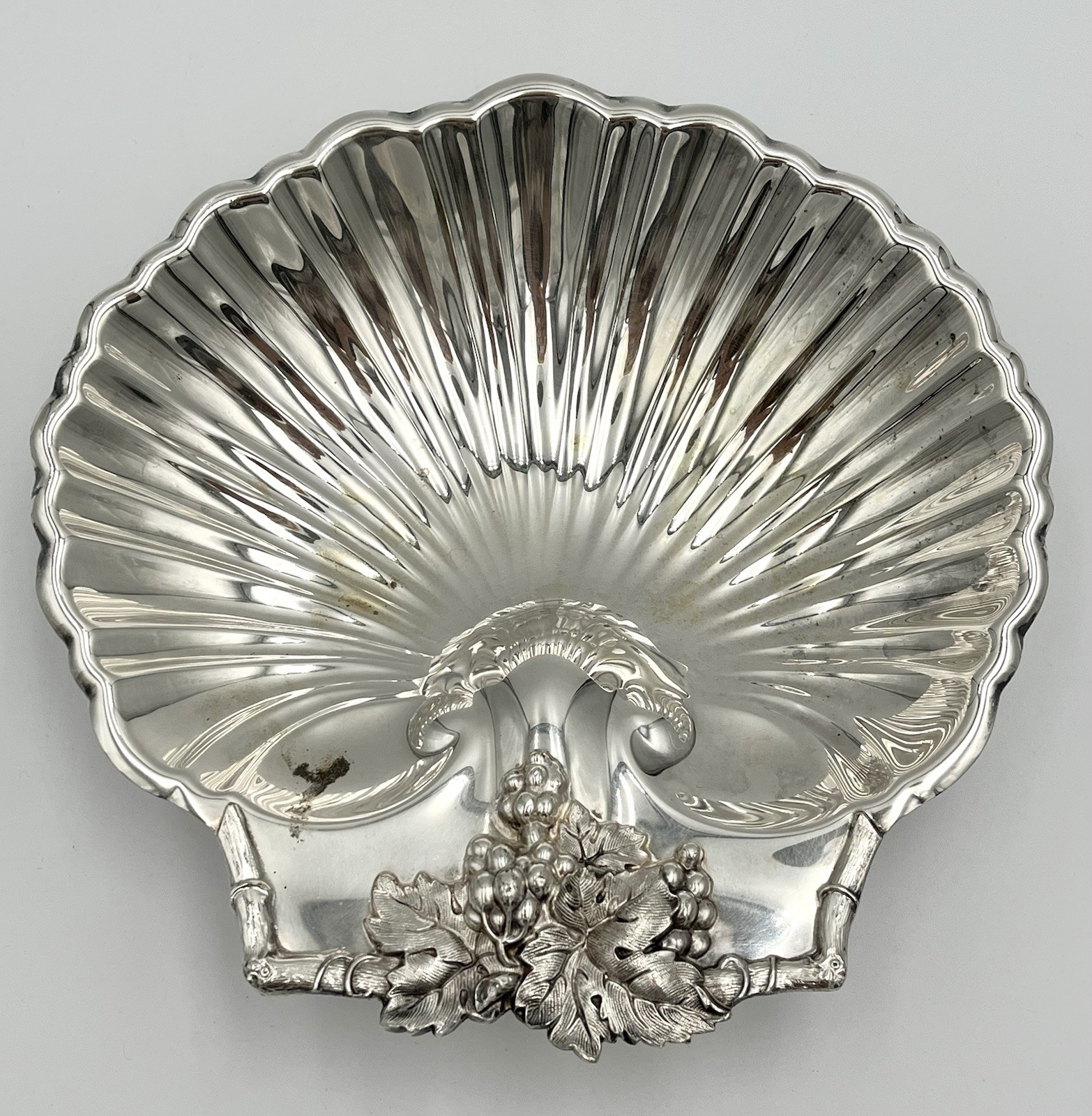 Set of 3 Vintage Silverplate Decorative Pieces 2 Shell Dishes & 1 Candle Holder