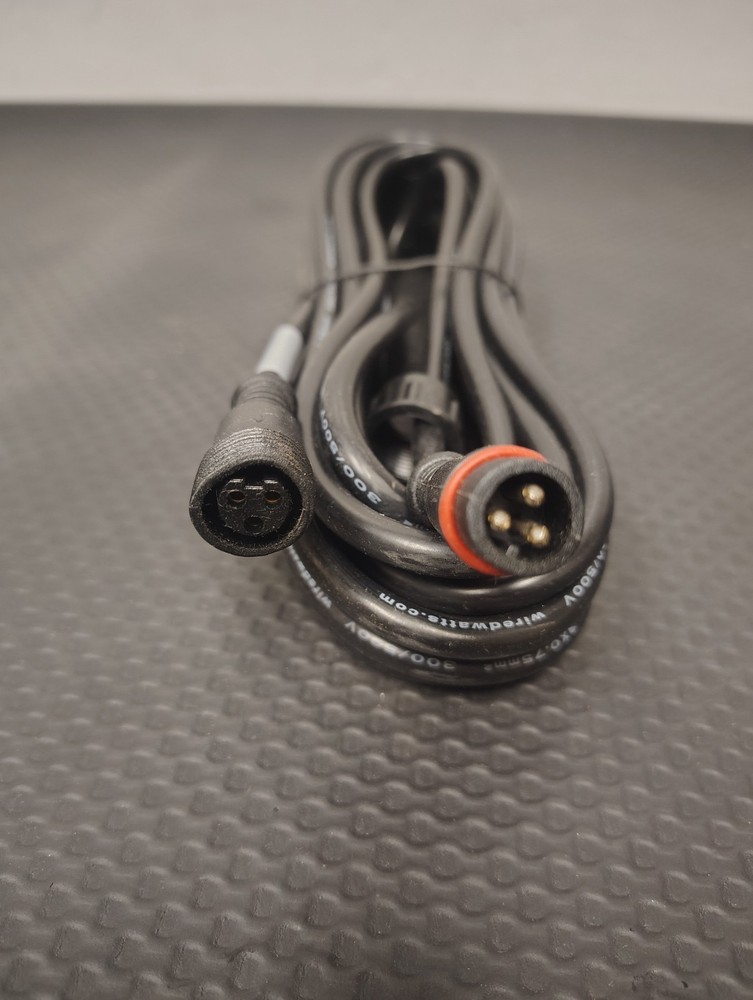 Wired Watts 20 Foot 3 Core Extension Black Ray Wu Connector