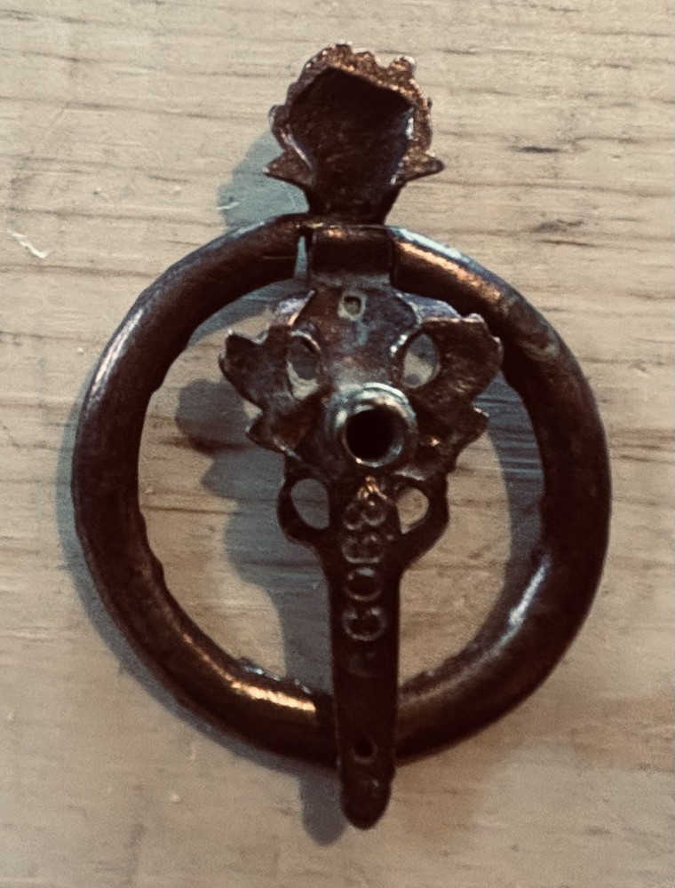 RARE 2” TORCH Brass Art Deco Victorian Antique Hardware Drop ring Drawer Pull