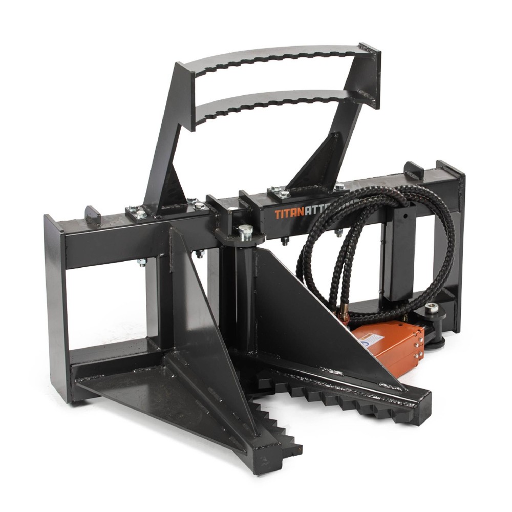 Titan Attachments Post and Tree Puller for Skid Steers, Includes Push Bar Guard