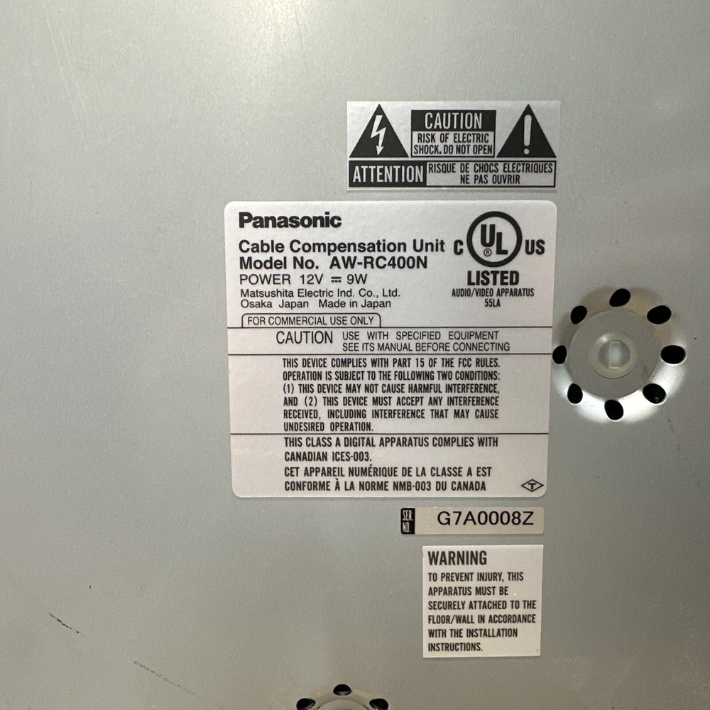 Panasonic AW-RC400 Cable Compensation Unit With Power Supply