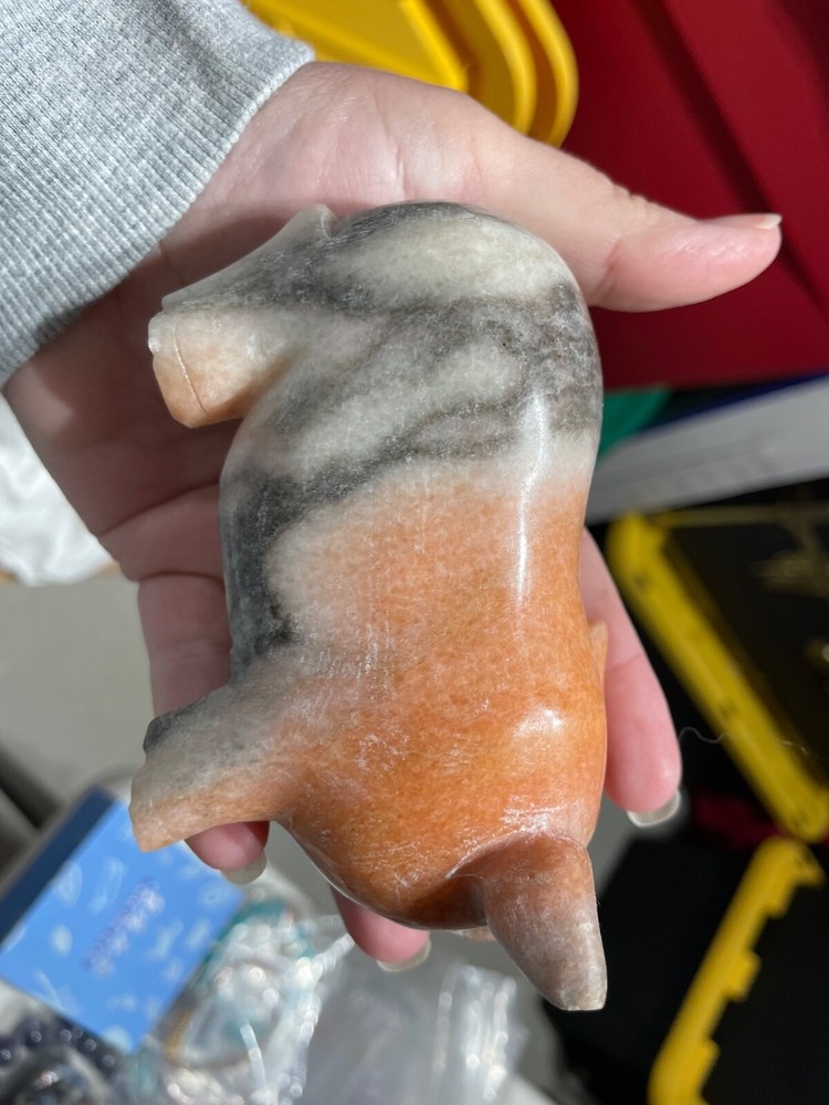 Sunstone pig carving