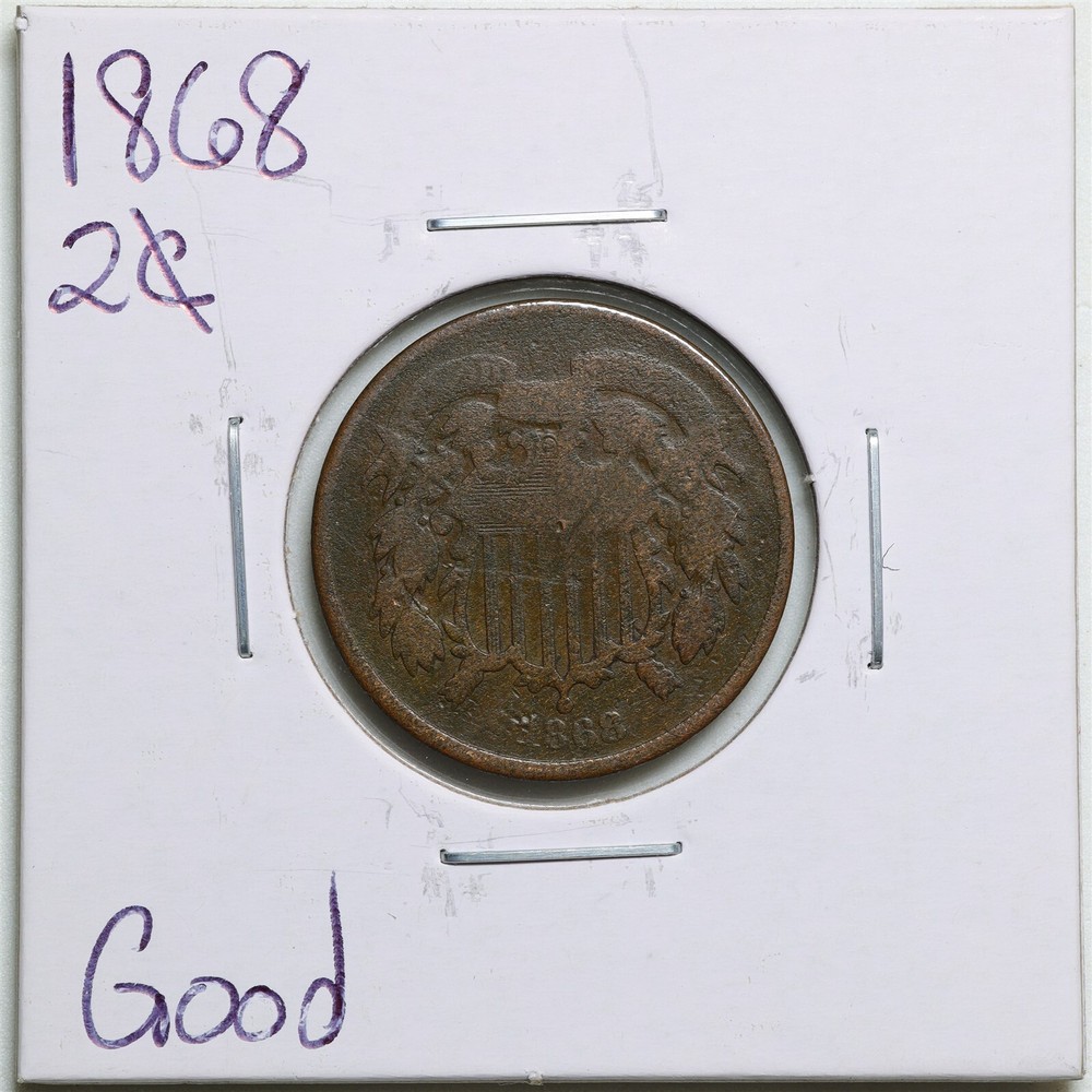 1868 2C Two Cent Piece in Good Condition #4198