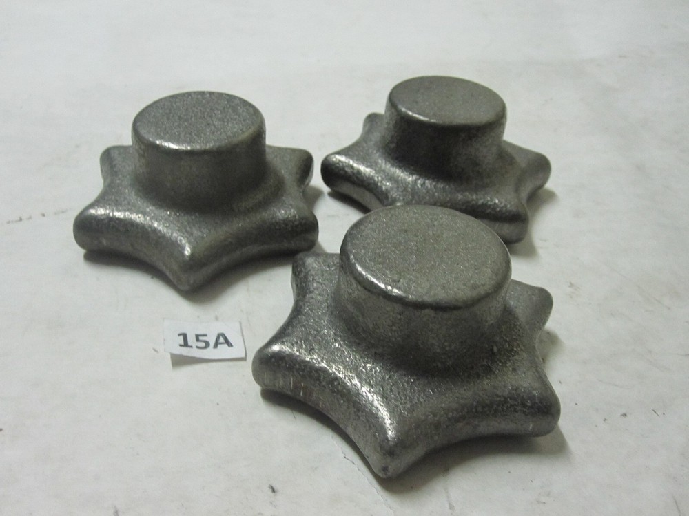 3 QTY Cast Iron DIN Star Knobs Blank Type
