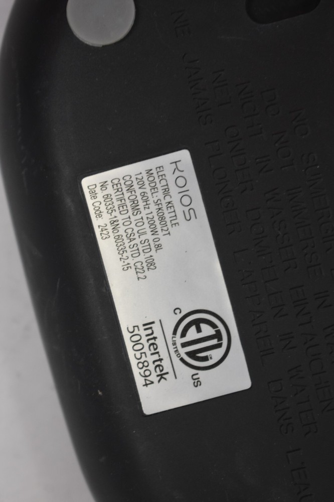 Koios SFK08012T Electric Kettle Base Replacement w Temp Control Power Module