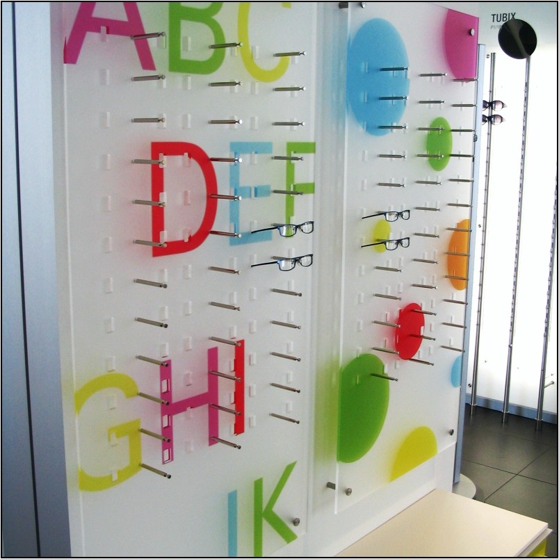 Wall mount Acrylic Optical Frame Display with Hardware - In Frosted White (30F)