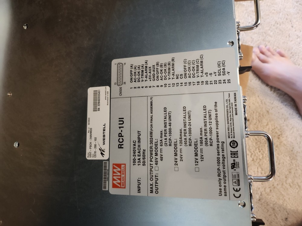 -48 volt Westell Rack mount DC Rectifier
