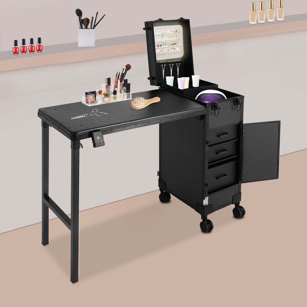 Professional Rolling Makeup Train Case Cosmetic Trolley Makeup Storage Organizer