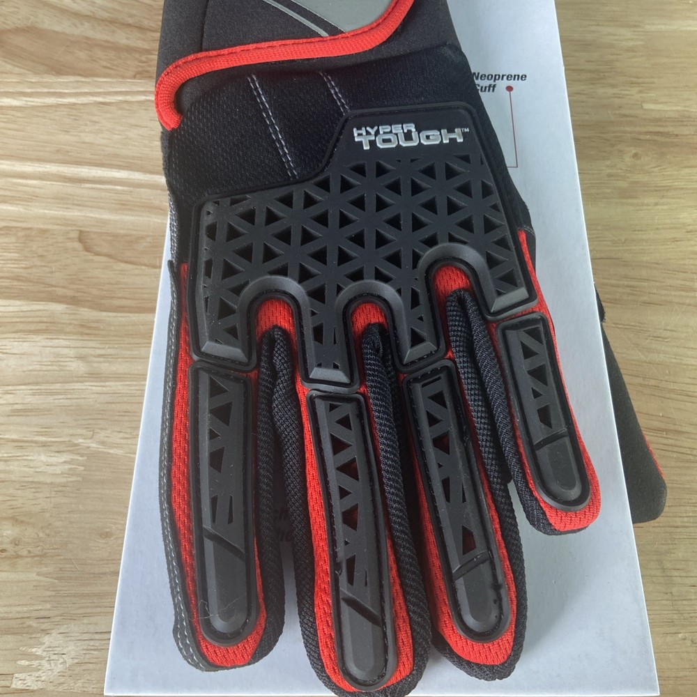 Hyper Tough Shock Impact Multi Purpose Work Glove LG. Touchscreen Compatible