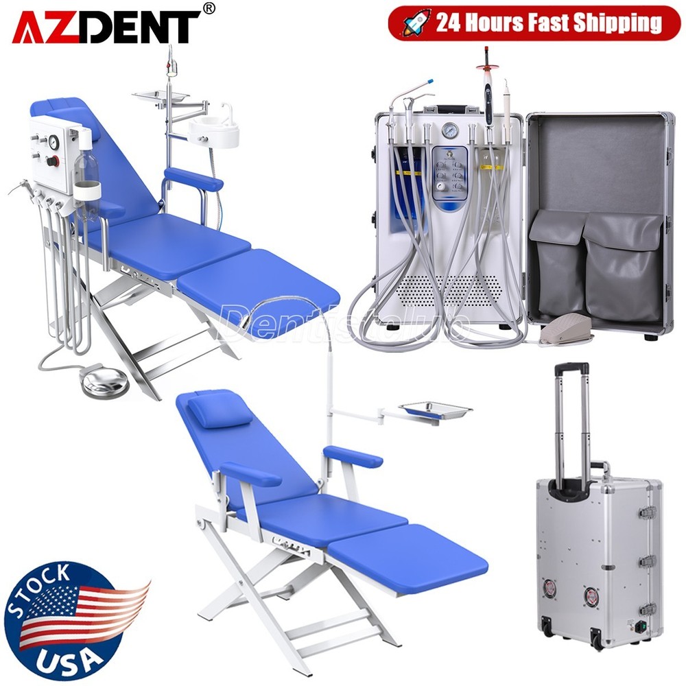 Portable Pull Rod Dental Delivery Unit Air Compressor Rolling Suction / Chair
