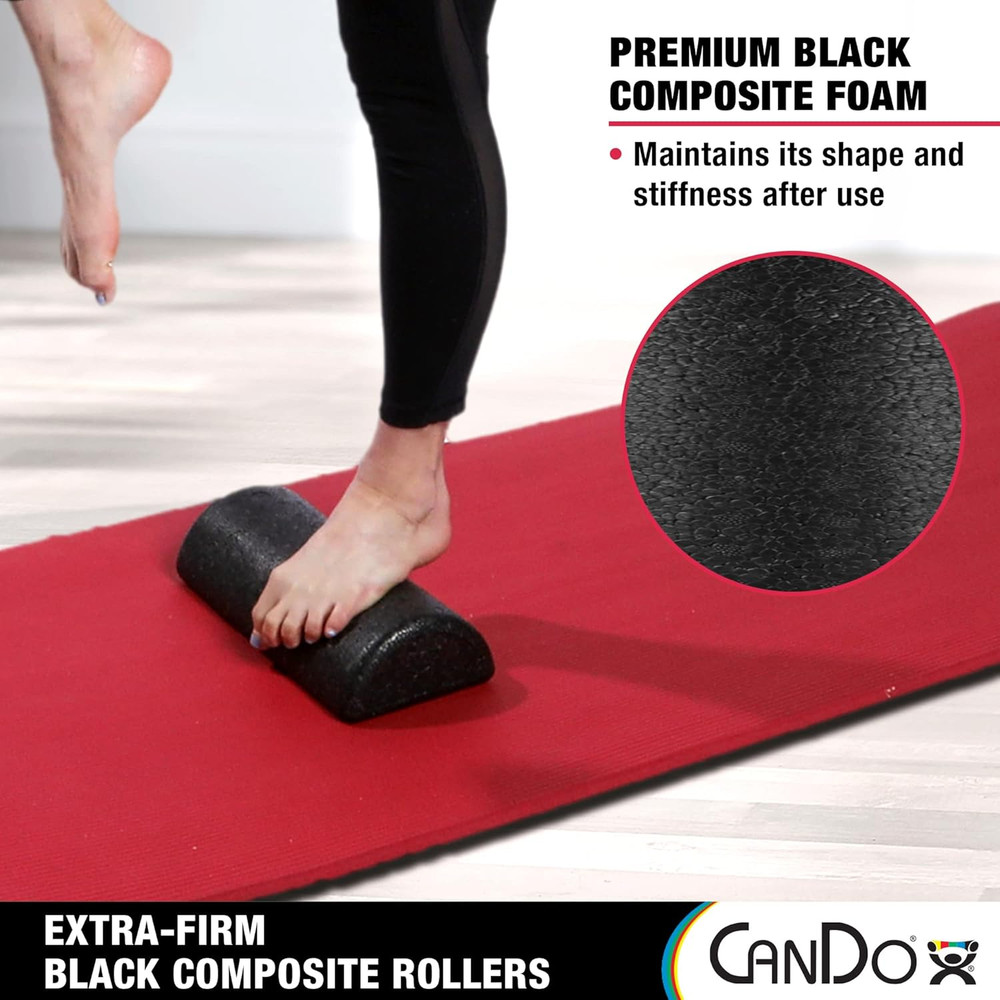 Black Composite High-Density Roller, Half-Round, 6"" X 36