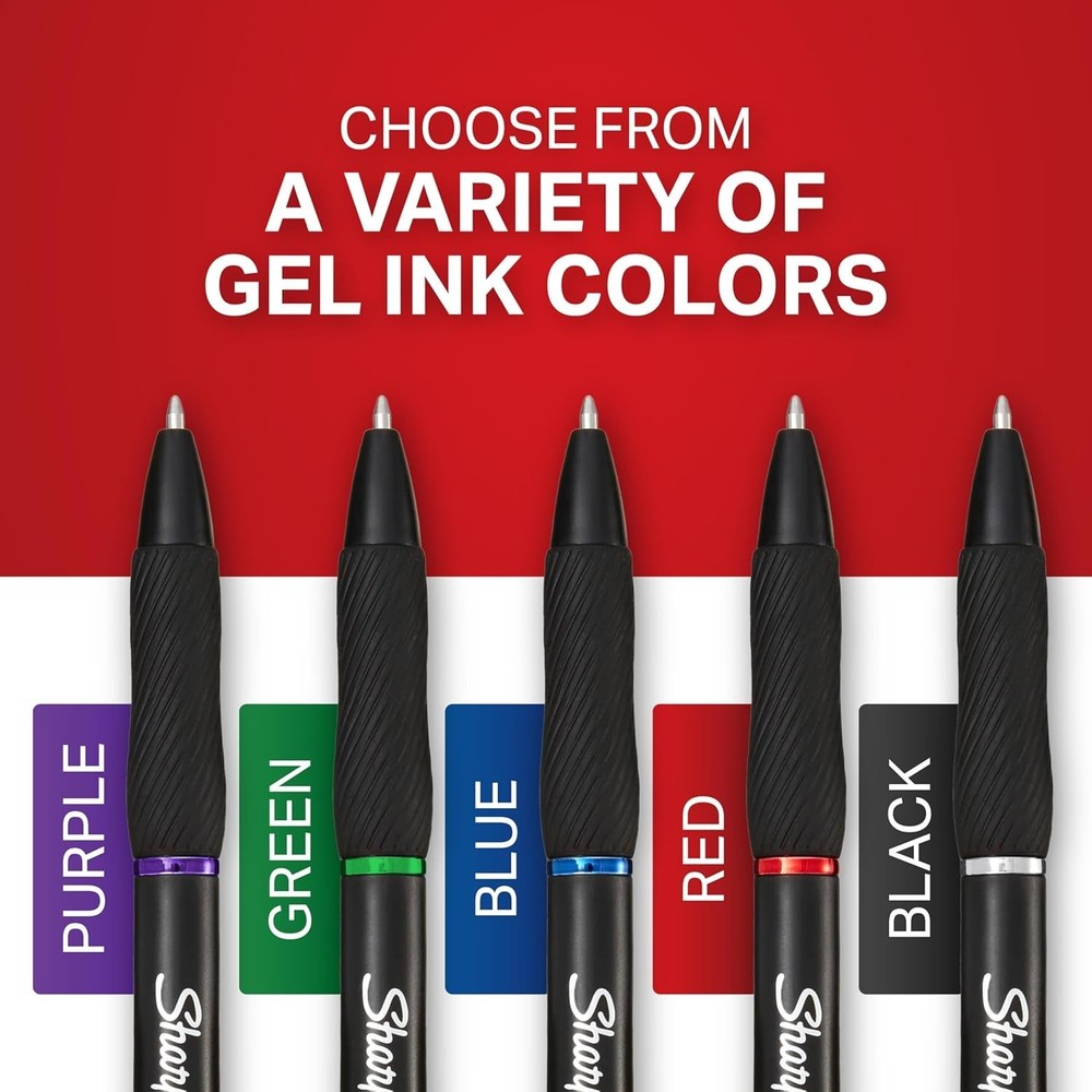Sharpie S-Gel Pens, Medium Point (0.7mm), Assorted Ink Colors, 8
