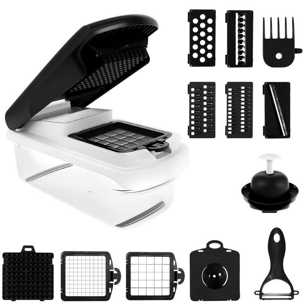 14 in 1 Vegetable Chopper Efficient Veggie with Container Black