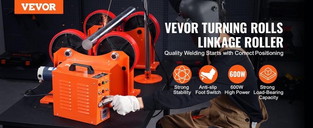 Welding Positioner Turning Rolls Linkage Roller 1000KG Loading Welding Turning