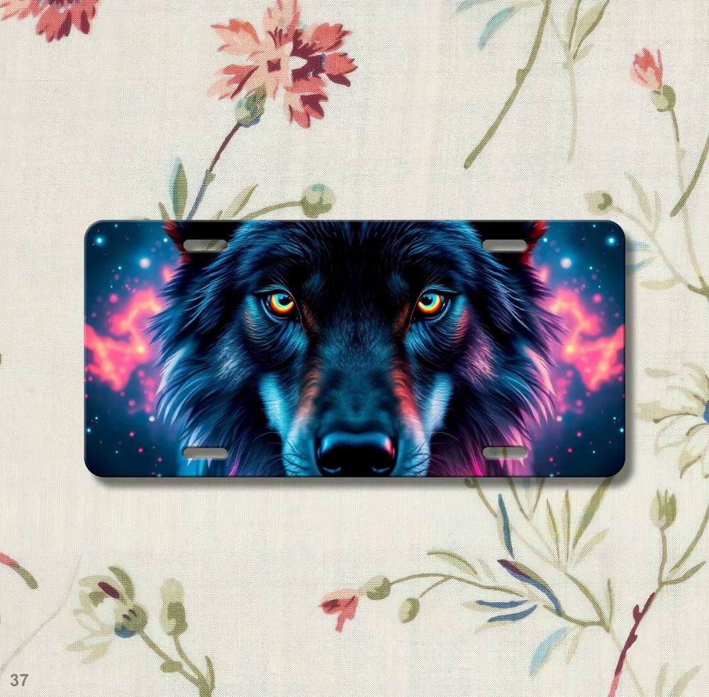 Intense Wolf License Plate Add Text Front Plate Special Gift