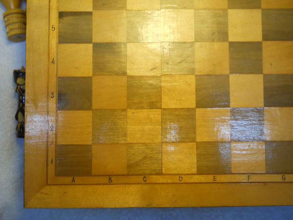 Hand Carved Russian Chess Set with Box