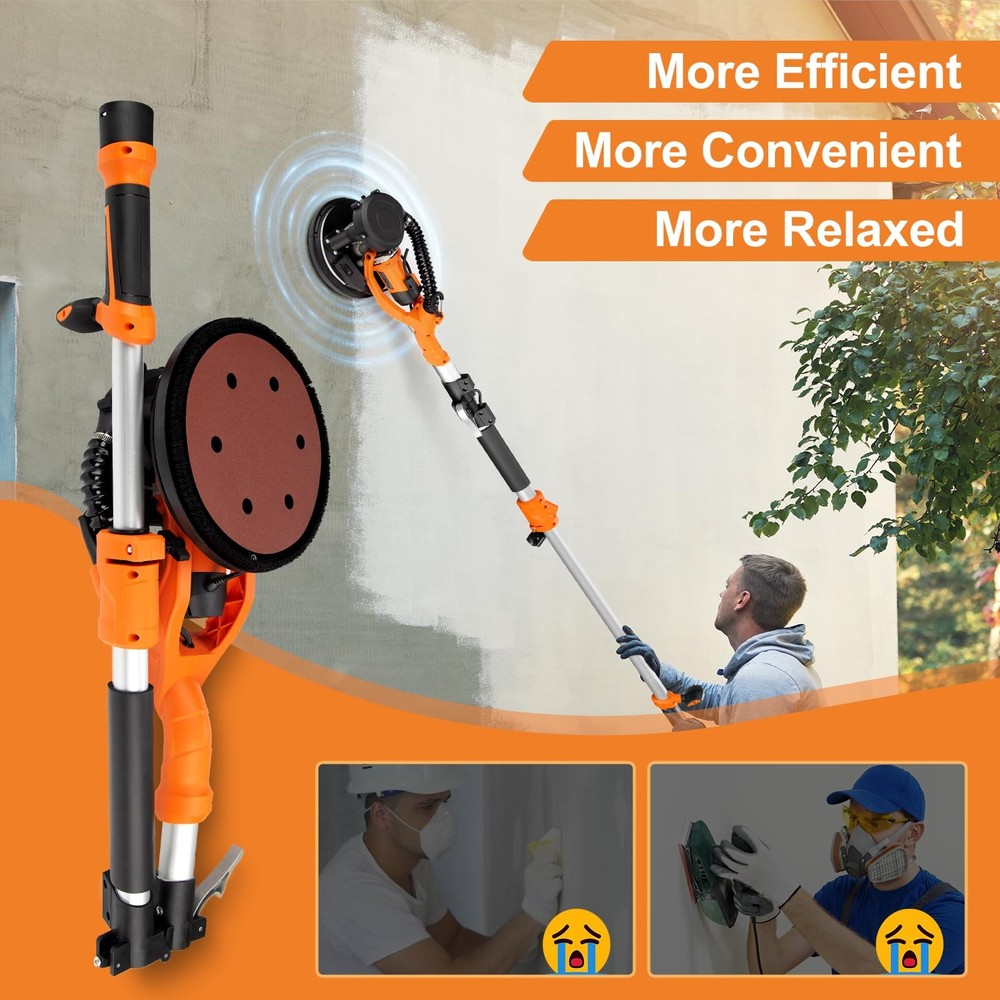Drywall Sander, 1000W Popcorn Ceiling Removal Tool, Automatic Drywall Sander ...
