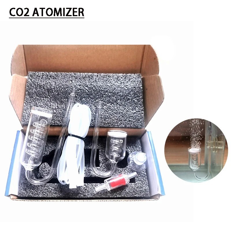 Aquarium CO2 atomizer spiral diffuser kit Thread 5 rotation for fish tank plant