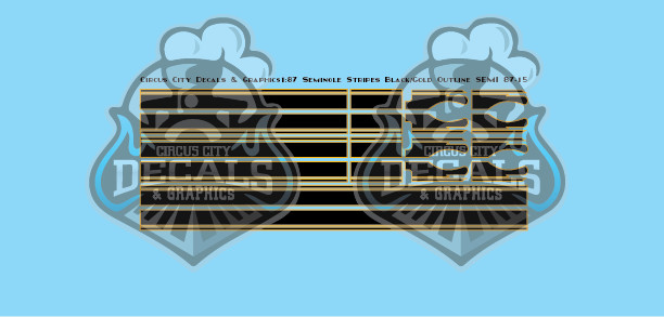 Seminole Stripe Black/Gold Outline 1:87 Scale