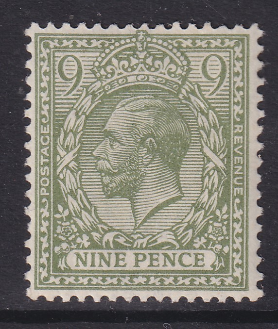 SG393a 9d Olive Green UNMOUNTED MINT(204)